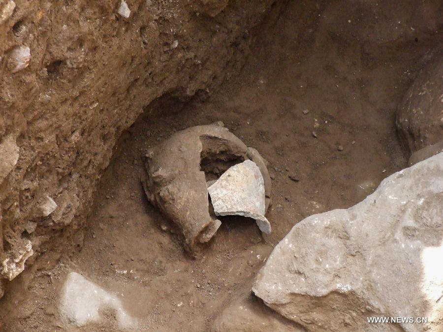 ISRAEL-ARCHEOLOGY-OLIVE OIL REMNANTS