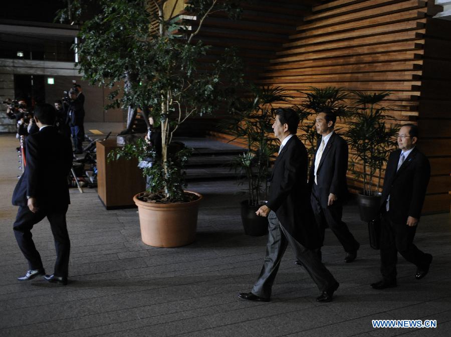Japanese Prime Minister Shinzo Abe has been elected as Prime Minister in the special Diet session Wednesday afternoon and started his 3rd government with changing only Minister of Defence.