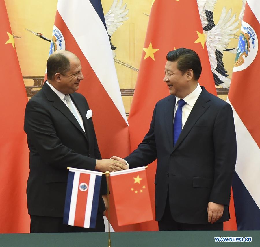 CHINA-BEIJING-XI JINPING-COSTA RICA-PRESIDENT-TALKS (CN)