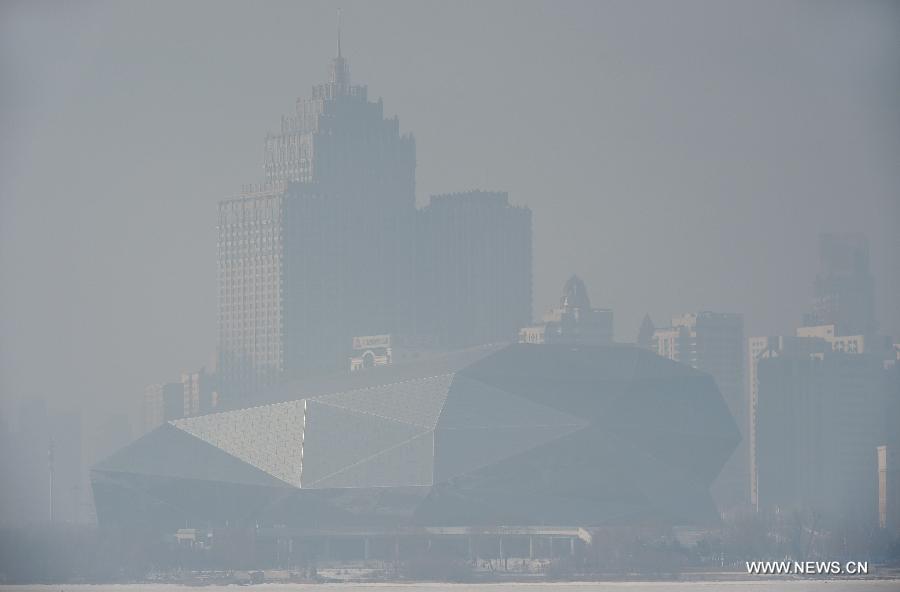 Buildings are shrouded in smog in Shenyang, capital of northeast China's Liaoning Province, Jan. 8, 2015. (Xinhua/Yao Jianfeng)