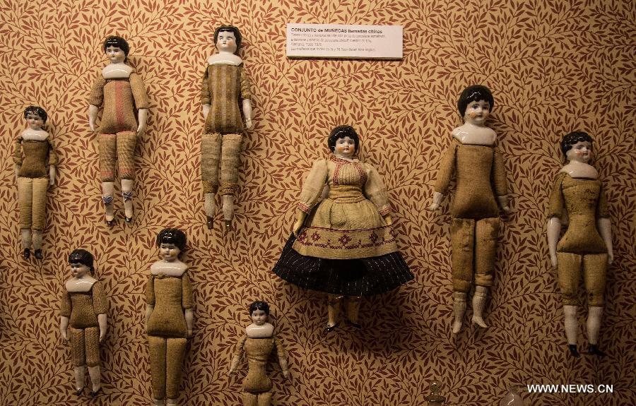 Ancient dolls are shown during the exhibit 'Once upon a time... Dolls and Toys (1870-1940)', in the Hispanic American Art Museum 'Isaac Fernandez Blanco', in Buenos Aires, Argentina, on Jan. 9, 2015. 