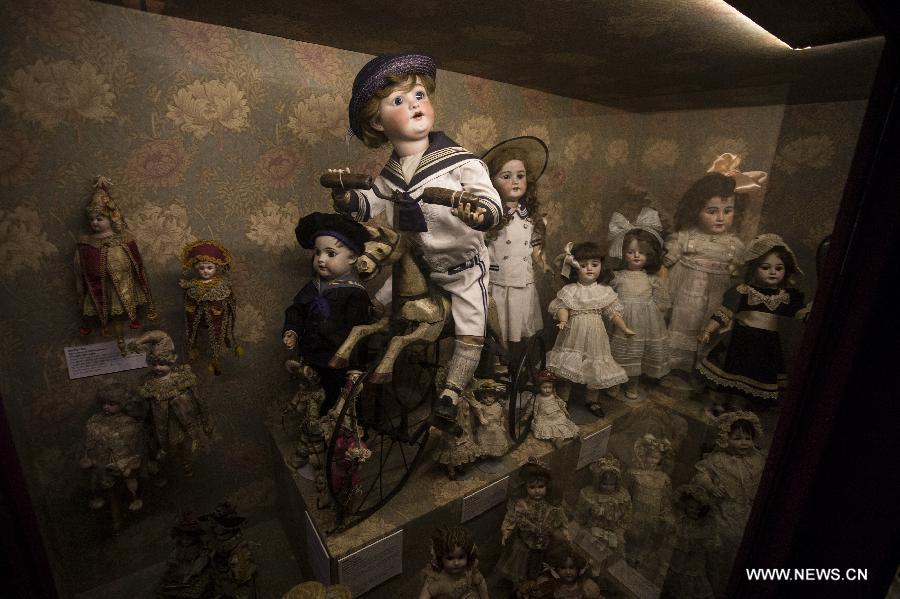 Ancient dolls are shown during the exhibit 'Once upon a time... Dolls and Toys (1870-1940)', in the Hispanic American Art Museum 'Isaac Fernandez Blanco', in Buenos Aires, Argentina, on Jan. 9, 2015.
