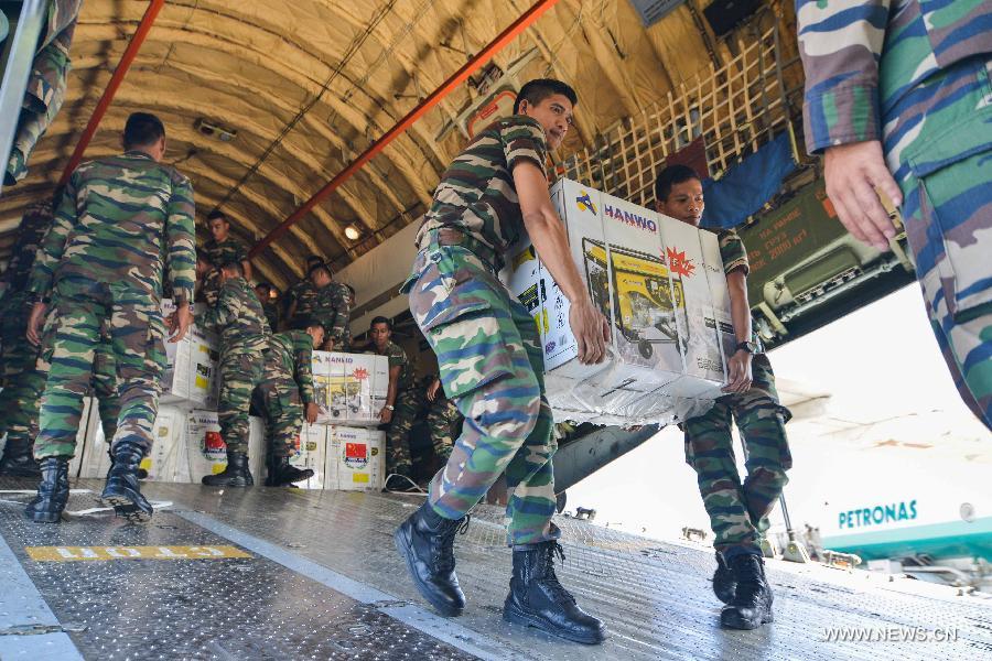 The relief goods offered by the People's Liberation Army of China arrived here Monday.