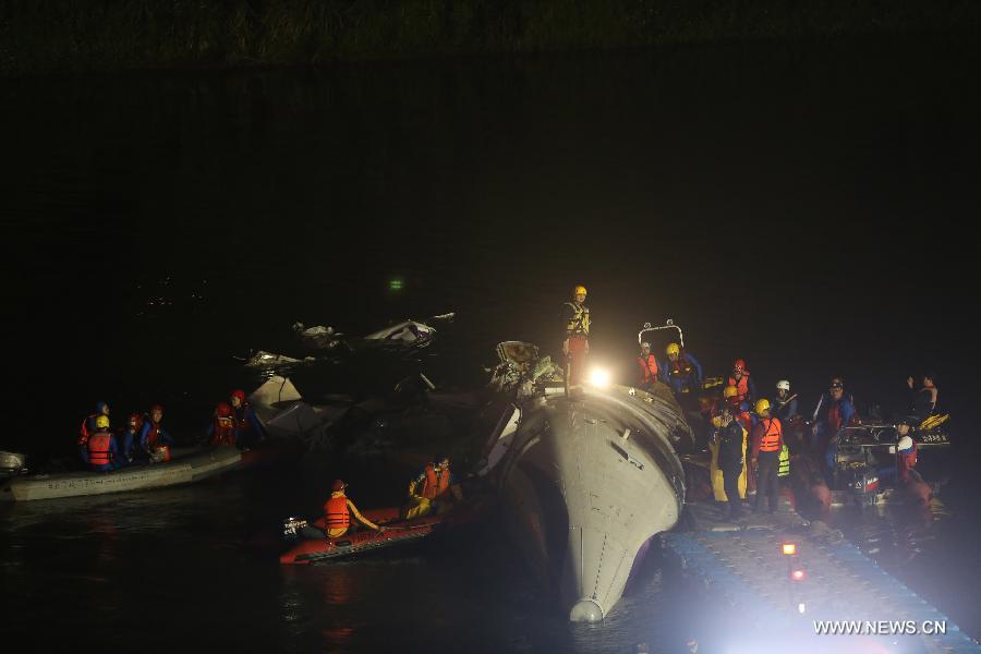 At least 23 people died after a Taiwan TransAsia Airways plane crashed into the Keelung River in Taipei on Wednesday morning, ten minutes after takeoff.