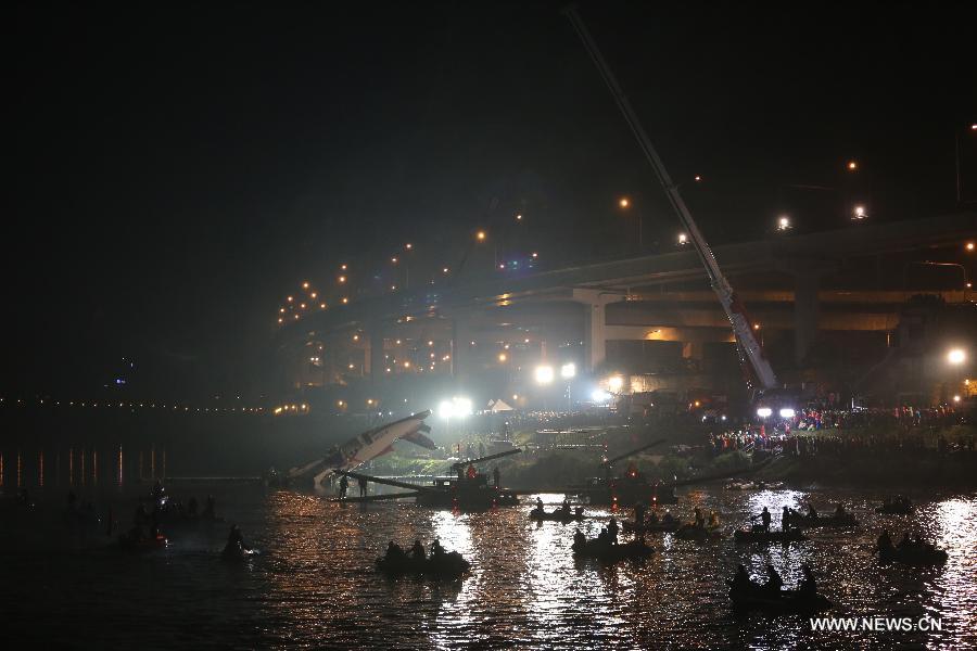 At least 23 people died after a Taiwan TransAsia Airways plane crashed into the Keelung River in Taipei on Wednesday morning, ten minutes after takeoff.