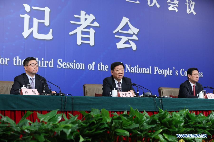 (TWO SESSIONS) CHINA-BEIJING-NPC-PRESS CONFERENCE-YIN WEIMIN (CN)