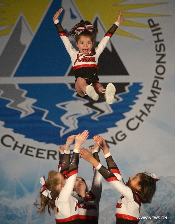 Cheerleading teams compete in 2015 Sea to Sky International Cheerleading Championship in Vancouver, Canada, on April 18, 2015.