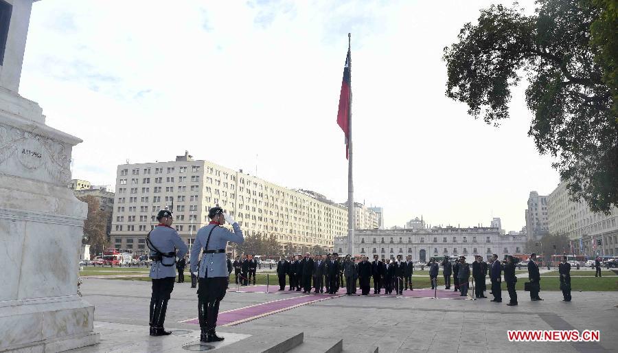 CHILE-CHINA-LI KEQIANG-VISIT-WREATH-LAYING CEREMONY