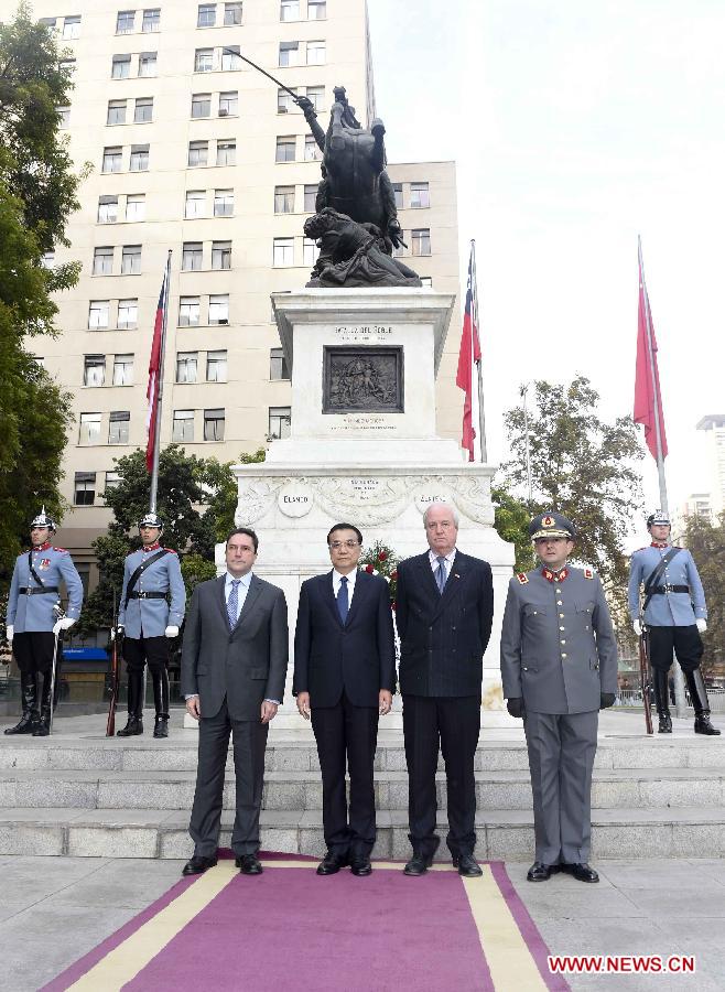 CHILE-CHINA-LI KEQIANG-VISIT-WREATH-LAYING CEREMONY