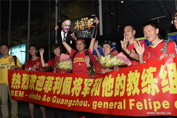 Scolari arrives at Guangzhou as Evergrande's new coach