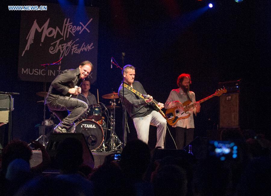 Bands perform during the 49th Montreux Jazz Festival in Montreux, Switzerland, on July 6, 2015. The festival runs from July 4 to July 18. (Xinhua/Xu Jinquan)