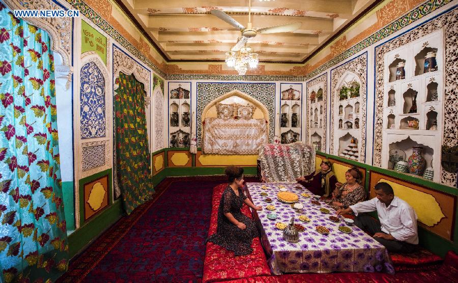 Photo taken on June 4, 2015 shows a house built in 1888 in the old town of the old town of Kax, northwest China's Xinjiang Uygur Autonomous Region.