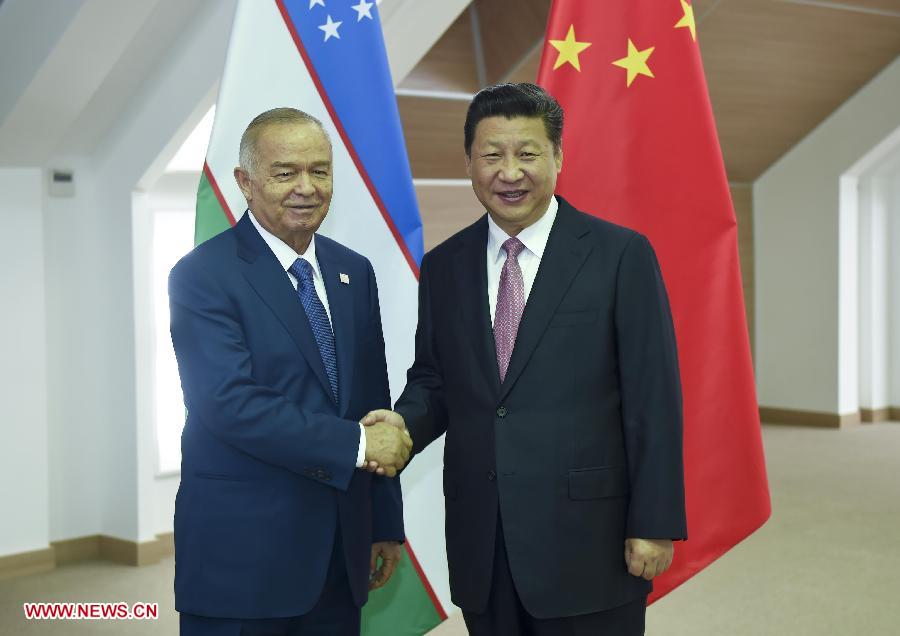 RUSSIA-UFA-CHINA-XI JINPING-UZBEKISTAN-ISLAM KARIMOV-MEETING