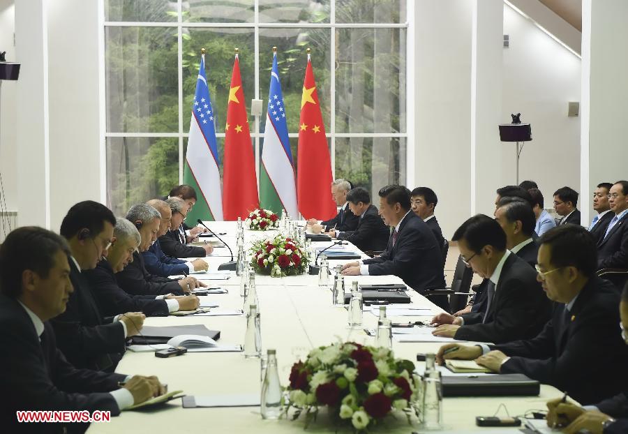 RUSSIA-UFA-CHINA-XI JINPING-UZBEKISTAN-ISLAM KARIMOV-MEETING