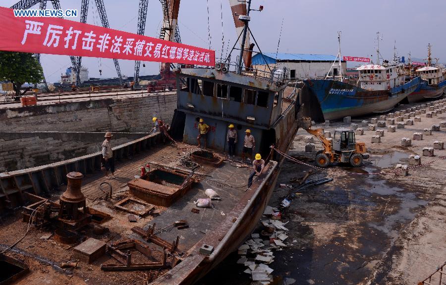 CHINA-FUJIAN-LONGHAI-RED CORAL-ILLEGAL SHIPS(CN)