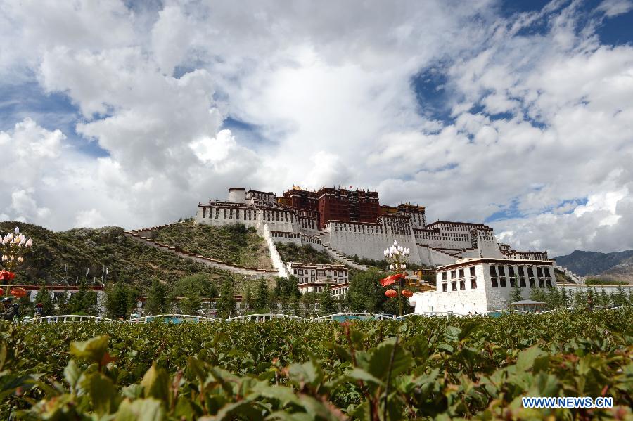 Photo taken on Nov. 24, 2004 shows the Potala Palace square under construction in Lhasa, capital of southwest China's Tibet Autonomous Region.