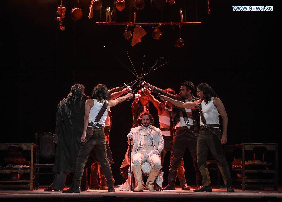 The award-winning production of Cameri Theatre, Cyrano De Bergerac, participates in the International Theatre Festival at the National Center for the Performing Arts in Beijing on Thursday.