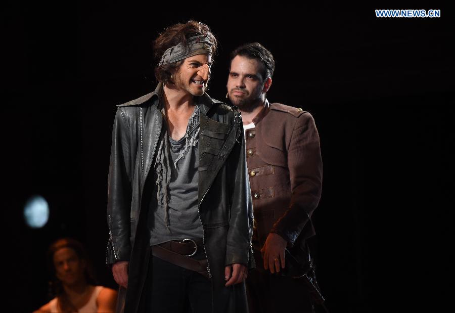 The award-winning production of Cameri Theatre, Cyrano De Bergerac, participates in the International Theatre Festival at the National Center for the Performing Arts in Beijing on Thursday.