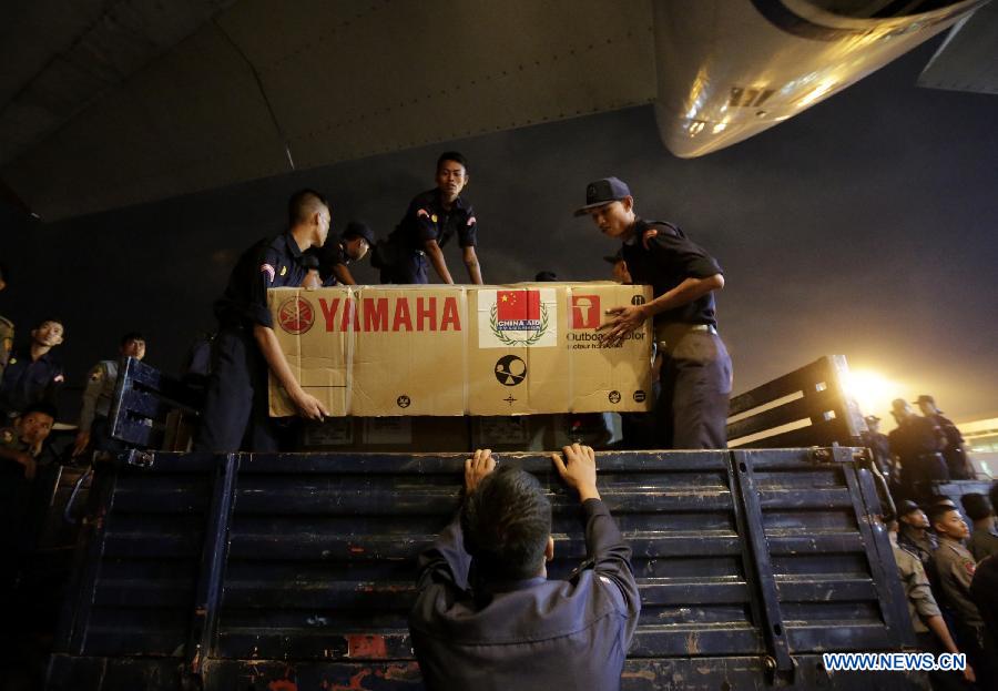 MYANMAR-YANGON-CHINA-RELIFE AID-ARRIVAL