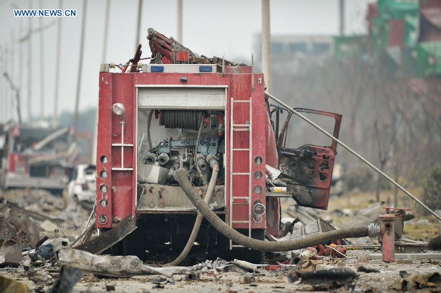 CHINA-TIANJIN-EXPLOSION SITE-FIRE ENGINE (CN)