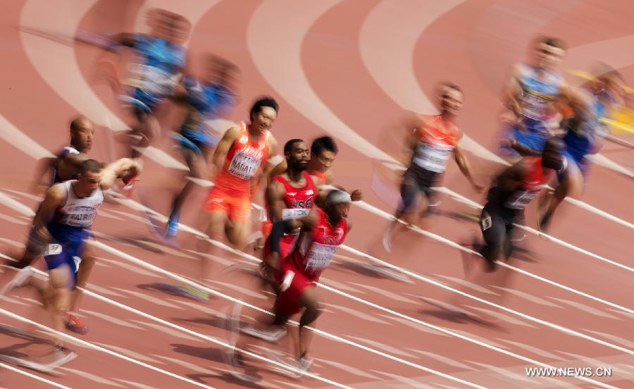 (SP)CHINA-BEIJING-IAAF WORLD CHAMPIONSHIPS-MEN'S 4X100M RELAY HEATS (CN)
