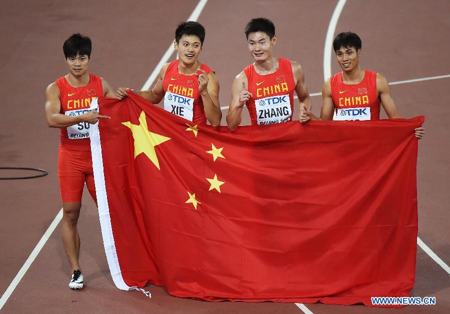 (SP)CHINA-BEIJING-IAAF WORLD CHAMPIONSHIPS-MEN'S 4X100M RELAY FINAL (CN)