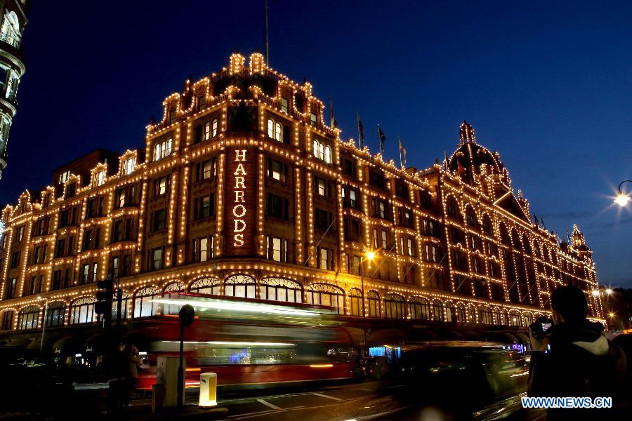 Photo taken on Nov. 19, 2014 shows the Harrods in Knightsbridge, London. 