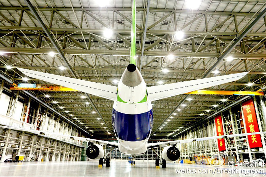 First China-developed large passenger jet C919 rolls off  line