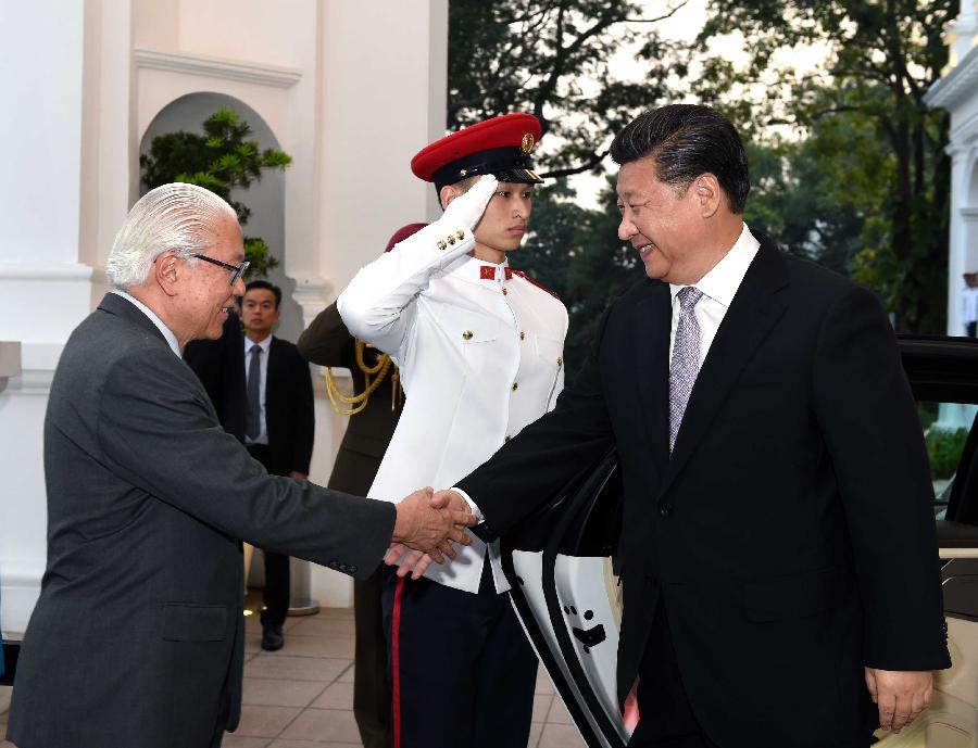 SINGAPORE-CHINA-XI JINPING-TONY TAN KENG YAM-MEETING