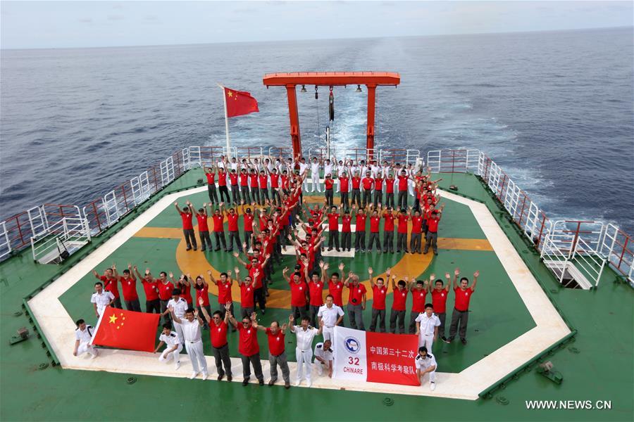 After six days of journey, Chinese icebreaker Xuelong, or Snow Dragon, crossed the equator and entered the south hemisphere for 32nd scientific expedition to Antarctica.