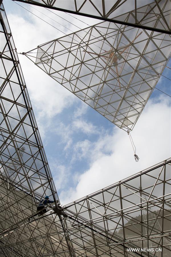 When it is completed in 2016, the five hundred meter aperture spherical telescope (FAST) will be the world's largest, overtaking Puerto Rico's Arecibo Observatory, which is 300 meters in diameter.