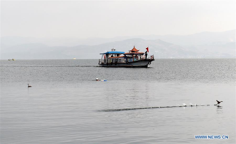 Photo taken on Dec. 9, 2015 shows a scene of the Erhai Lake in Dali Bai Autonomous Prefecture, southwest China's Yunnan Province.