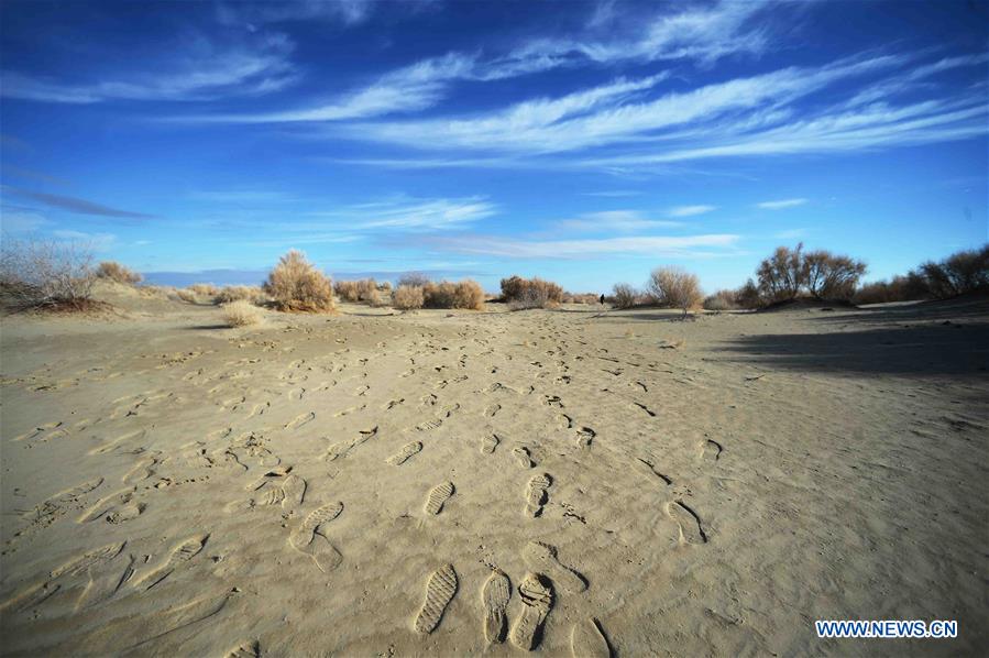 Photo taken on Dec. 7, 2015 shows an abandoned ship at Moynak in the Aral Sea, Uzbekistan.