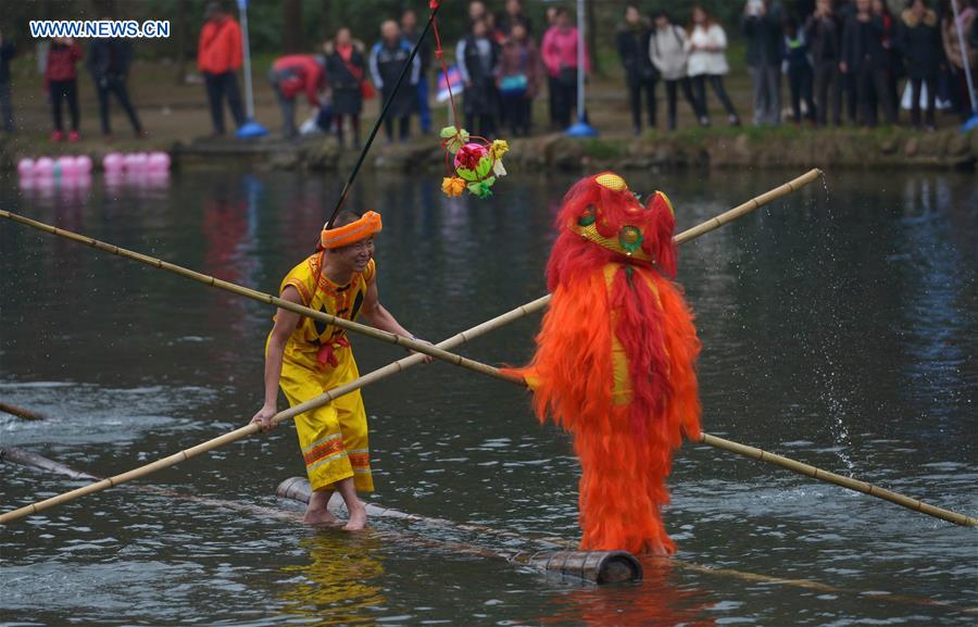 CHINA-GUIZHOU-BAMBOO DRIFTING-NEW YEAR CELEBRATION (CN)