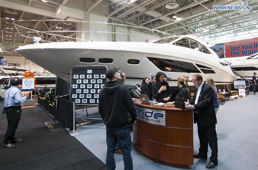 People visit the 2016 Toronto International Boat Show at Exhibition Place in Toronto, Canada, Jan. 8, 2016. 