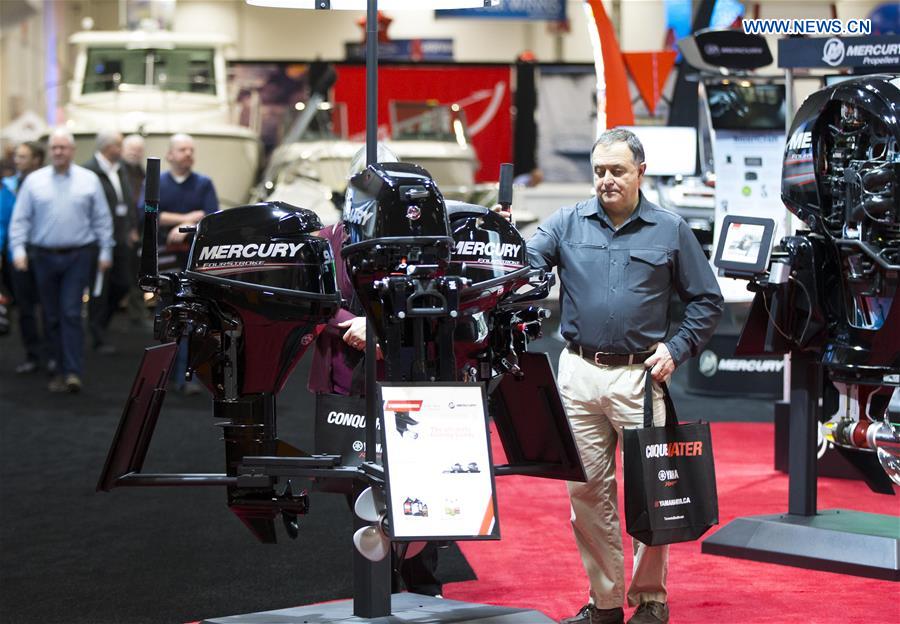 People visit the 2016 Toronto International Boat Show at Exhibition Place in Toronto, Canada, Jan. 8, 2016. 