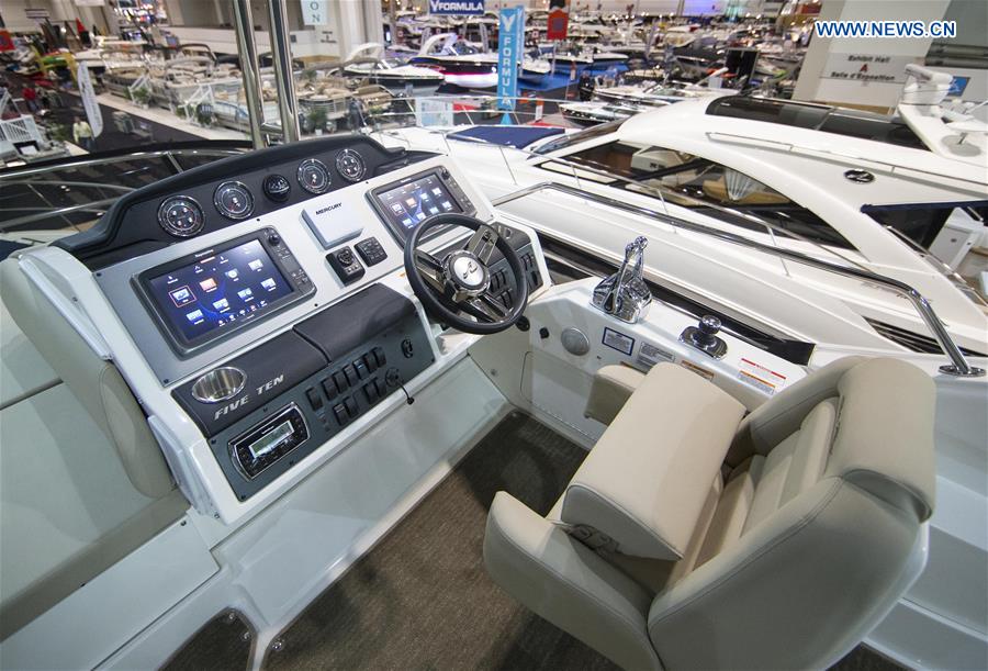 Boats are displayed during the 2016 Toronto International Boat Show at Exhibition Place in Toronto, Canada, Jan. 8, 2016.