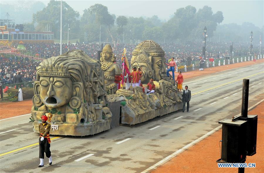 Tanks of Indian Army move during the 67th Republic Day Parade in New Delhi, India, Jan. 26, 2016.