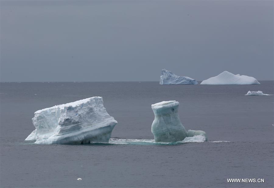 Photo taken from Chinese icebreaker 'Xuelong', meaning Snow Dragon, shows an iceberg and floating ice in Amundsen Sea, on Jan. 30, 2016.