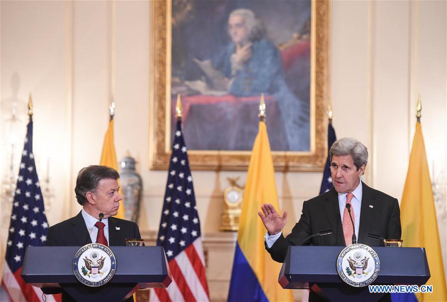 U.S.-WASHINGTON D.C.-KERRY-COLOMBIA-PRESIDENT-PRESS CONFERENCE