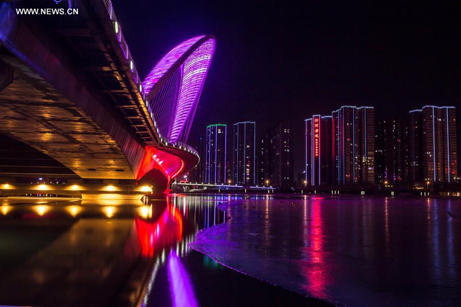 #CHINA-SHANXI-TAIYUAN-FENHE PARK-NIGHT VIEW(CN)