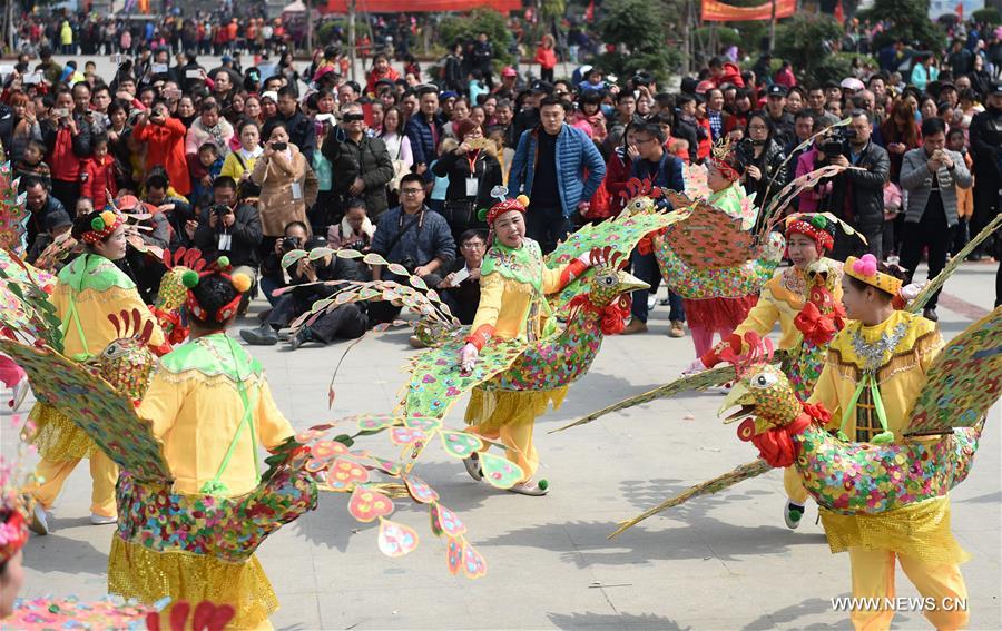 An intangible cultural heritage show was held here on Wednesday to celebrate the lunar new year.