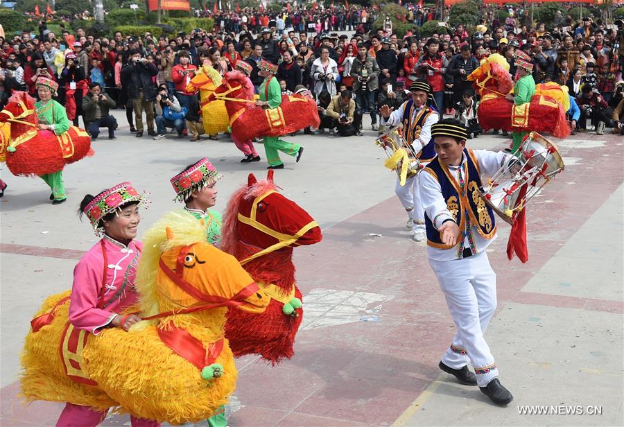 An intangible cultural heritage show was held here on Wednesday to celebrate the lunar new year.