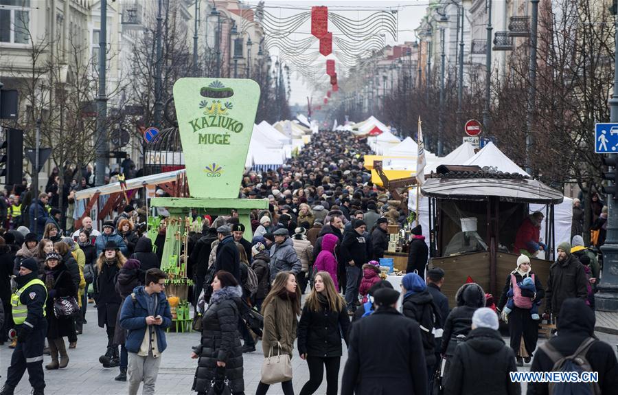Various goods are seen on the Kaziukas Fair held in Vilnius, Lithuania, on March 4, 2016.