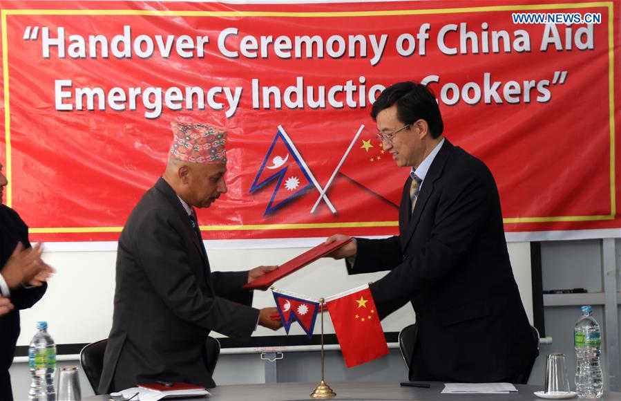 NEPAL-KATHMANDU-CHINA AID EMERGENCY INDUCTION COOKERS-HANDOVER CEREMONY