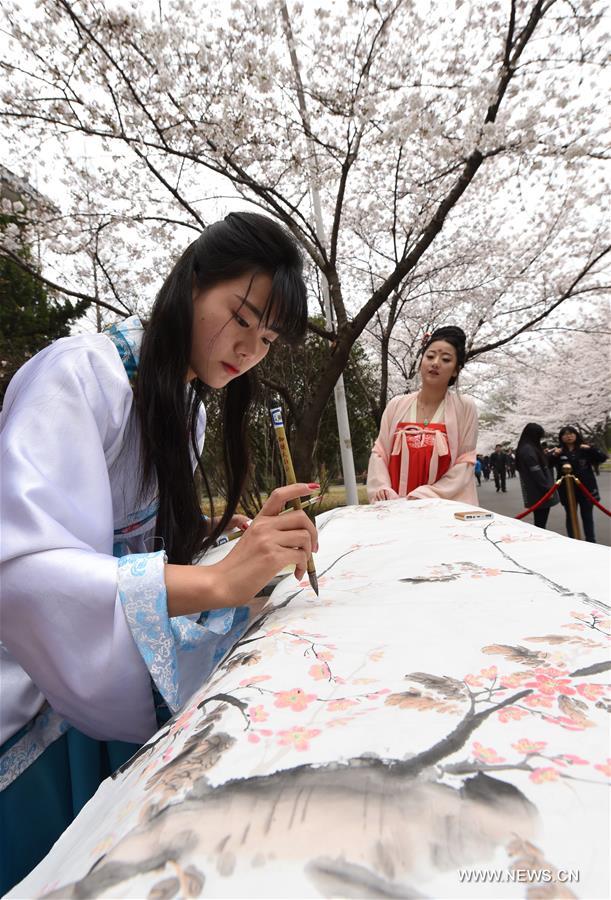 A cherry blossom festival opened here Thursday.