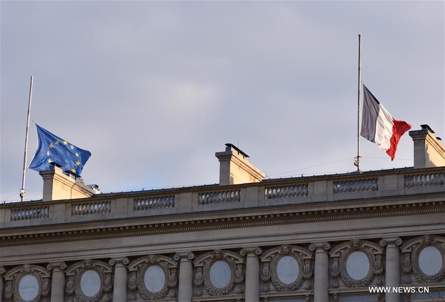 FRANCE-PARIS-FLAGS-HALF MAST-BELGIUM-ATTACKS