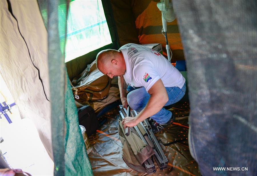 SOUTH AFRICA-JOHANNESBURG-SCAFFOLD TOWER ENDURANCE-ANTI-RHINO POACHING