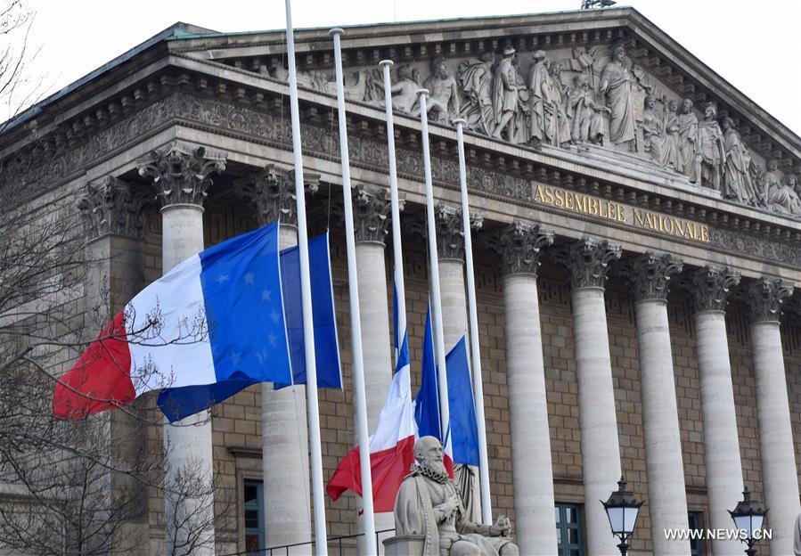 FRANCE-PARIS-FLAGS-HALF MAST-BELGIUM-ATTACKS