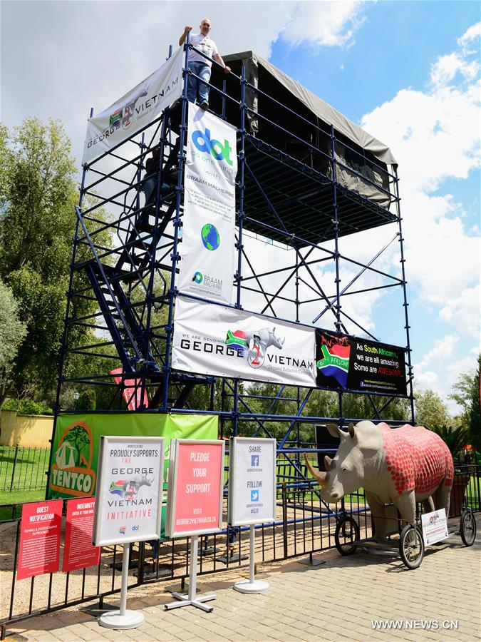 SOUTH AFRICA-JOHANNESBURG-SCAFFOLD TOWER ENDURANCE-ANTI-RHINO POACHING